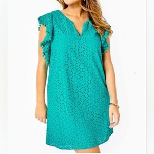 Lilly Pulitzer - Water Lilly Green - Neon Starburst Eyelet Astara Dress - Size L